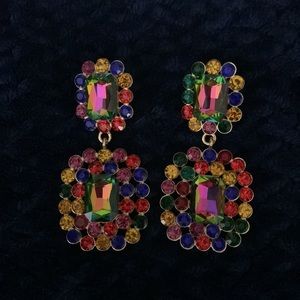 Offers Welcome! Rhinestone Chandelier Earrings - STATEMENT pieces. 🔴🟡🟣🔵🟠🟢
